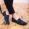 Men Shoes Loafers PU Leather Print Color Round Toe Flat Heels Fashion Classic Office Professional Comfortable Slip on Casual