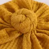 Acessórios para o cabelo waffle crochet knit turbante bandeira de cabeceira fofa chapéu bowknot infantil criança nascida capuz de capô de capuz headwrapshair