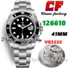 مصنع نظيف Kermit CF CF126610 VR3235 الرجال الأوتوماتيكيين مشاهدة 41 مم CF V4 CERAMIC IDAL Black DIAL SS 904L Stainle Steel Bracelet Super Edition