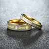 Mode titanium staal stel ringen van hem en haar belofte ring allianties van huwelijk liefde ring ring lord bruiloft voor minnaar