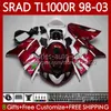 Carrosserie OEM pour SUZUKI SRAD TL1000R TL-1000 TL 1000 R 98-03 Corps 118No.51 TL-1000R TL1000 R 98 99 00 01 02 03 TL 1000R 1998 1999 2000 2001 2002 2003 Kit de carénage en métal rouge noir