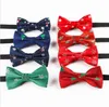 Bow Ties Noel Boys Snowflake Moda Partisi Ağacı Desen Kravat Çocuklar İçin Hediyeler Kırmızı Mavi Bowtibow