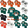 Nik1 NCAA College Jerseys Miami Hurricanes 5 N'Kosi Perry 52 Ray Lewis 55 Shaquille Quarterman 6 Mark Pope Football personnalisé cousu