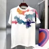 T-shirt da uomo Designer 2023 Summer Tie-dyed maniche corte T-shirt da uomo T-shirt da uomo Hip Hop sciolto stampato acquerello Splash Ink Tee Abbigliamento NNU4