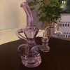 10 Inch pink green lavender In stock Unique high quality Hookah Bubbler Bent Type Thick Glass Bong Recycler Dab Rigs Oil Rig with Bowl 14mm jiont