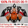 Corpo iniezione per Aprilia RS4 RS-125 RSV RS 125 RR 125RR 06-11 156No.3 RSV-125 RSV125 RS125 R 06 07 08 09 10 11 RSV125RR 2006 2007 2008 2009 2010 2011 Carena repsol arancione