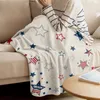 Dekens Independence Day Pentagram Throwd Deken voor Sofa Soft en Comfortabele Flanel Children Gift Travel CampingBlankets