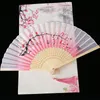 mix color Chinese Style Silk Hand Fans Weddings Printed Flower Butterfly Wooden Handle wedding dancing props with tassels