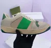 Sneaker Screener beige Butter Dirty leather Scarpe running vintage Striscia Web rossa e verde Luxurys Designers Sneakers Suola in gomma bicolore Scarpa classica casual 35-44