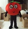 Performance rouge Légumes Tomate Costume De Mascotte Halloween Noël Fantaisie Robe De Fête Costume De Personnage De Dessin Animé Carnaval Unisexe Adultes Tenue