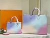 Totes qualidade Onthego luxos designers bolsas femininas bolsas flor senhoras casuais bolsas de ombro de couro PVC bolsa grande feminina 59856
