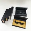 Partihandel 3D Mink ögonfransar Anpassade tryck Black White Rectangle Magnetic Case Eyelash Packaging Box 220525