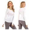 2022 new Lu-07 Long Sleeve Yoga Top Women Solid Quick Dry Breathable Shirt Sports Workout Gym Tees T Shirt Female Outdoor Athletic