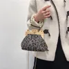 Bolsos de lujo para mujer, bolsos de mano de leopardo a la moda para mujer, bolso pequeño elegante, bolso cruzado de cuero de PU de diseñador
