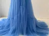 Gravid Lady Prom Dresses Baby Shower Maternity Dress for Photoshoot Sheer Long Tulle Robe Pink Bridal Lingerie Photo Robe