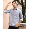 Kuegou Höst 100% Bomull Men T-shirts Fleece Varm Oxford Mode Business Casual Shirt Långärmad Top Plus Storlek 20624 220401