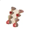 Lustre de candelabro coreano de amor, coração, breolas de flor de água longa de jóias de jóias de cristal de água para mulheres borrassel brincos