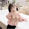 Hoodies & Sweatshirts 2 3 4 5 6 Year Baby Girls Sweatshirt Spring Autumn Warm Fleece Tops Cute Bear Pullover Children's Sweater Toddler