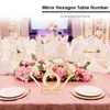 Party Decoration Mirror Wedding Seat Card Hexagon Table Number Signs For Birthday Decor Adult Celebration BabyParty