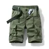 Hommes été coton armée tactique Cargo Shorts mode kaki multipoches décontracté pantalons courts lâche Shorts hommes D220611