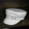 القبعات الساتان الماس رسالة Sboy قبعات النساء العسكرية المسطحة قابل للتعديل القبعات القبعات Gorras Gorra MujerBerets Chur22