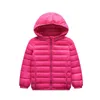 Winter Kids Boys Jackets Fashion Soild Color Down For Girls Warm Jacket Children with Hood Kids Jacket J220718