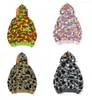 Fashion mens women shark hoodies Embroidery Teenager APE Bathing Male Tide Hoodie Men 's Couples camouflage Hooded Jackets M-3XL