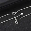 925 Sterling Silver Sparkling Wishbone Heart Collier Necklace Chain For Women Men Fit Pandora Style Necklaces Gift Jewelry 399273C01-45