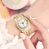 Mujeres de pulsera Women Luxury Dinestone Bracelet Watches Vestido de cuarzo impermeable de acero inoxidable Relogio Relogio Femininowristwatches