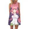 Women Tank Tops Dress Anime Quintuplets Quintessential 3D Print Loose Beach Dress Fashion Short Party Female Vest Dress W220617