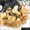 Arts And Crafts Trendy Natural Yellow Crystal Druzy Energy Healing Stone Pendant Necklace Rope Women Jewelry Facto Sports2010 Dhvmz