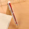 stylo à bille 6-en-1 stylo navette multicolore mignon plastique transparent avec promotion