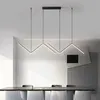 Pendellampor modern enkel guld/svart LED -ljuskrona belysning nordisk designer interiör lång ljuskronor restaurang bar kontor hängande lykt