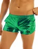 Shorts Masculino Masculino Brilhante Metálico Cós Baixo Elástico Cós Boxer Performance de Palco Roupa de Clube Traje Trunks Rave Party Roupa de Clube Masculino