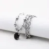 Pendentif Colliers Creative Hommes / Femmes En Acier Inoxydable Épissage Perles Perle Cristal Noir Pour Anniversaire PresentPendentif