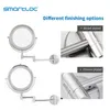 Smartloc Extendable LED 8 inch 5X/10X Magnifying Bathroom Wall Mounted Mirror Mural Light Vanity Makeup Bath Cosmetic Mirrors 220509