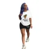 2022 NYA Summer Shorts Outfits Casual Women Tracksuits Letter Printed Short Sleeve Designer Sport Two Piece Set Yoga Pants Suit