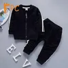 Clothing Sets Fall Sporty 2 Piece Set Toddler Children Solid Zipper Coat &pants Boy Girl Clothes Sheath Full Sleeve Kids 12M-5T Gi278I