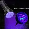 高品質51 UV紫外線LED懐中電灯紫色のブラックライトブラックライトトーチ395 nmアルミニウムシェル紫外線トーチミニライト懐中電灯