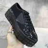 Zapatillas de deporte de gabardina de diseñador Zapatos casuales de nylon Zapatillas de deporte de lona de lujo Zapatillas de deporte de rueda de marca Entrenador de plataforma de moda Zapato de aumento sólido con caja