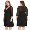 Plus size vestidos de malha ver através do vestido decote em v para mulher sexy verão roupas senhoras elegante partido especial ocasião desgaste 4xl 5xl