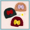 Cappelli Cappelli M386 Nuovo Autumn Inverno Bambini a maglia Bera di lana in lana Bowknot Skl Cap Boys Girls Girls Warm Children Turban Mxhome DHWHF