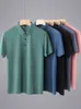 Summer Men Polo koszulka Klasyczna koszulka z krótkim rękawem oddychającą chłodzenie Szybkie suche nylonowe polo golf t -koszulę plus rozmiar 8xl 220526