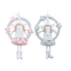 Decorative Flowers & Wreaths Christmas White Angel Wreath Vine Ring Pink Door Hanging Tree Pendant OrnamentsDecorative