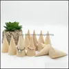 Other Home Textile Textiles Garden Diy Wood Cone Unpainted Wooden Cones Shape Ornamnet Craft Accessories Jewlery Display Stand Organizer H