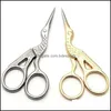 Scissors Hand Tools Home Garden Stainless Steel Embroidery Sewing Crane Shape Stork Measures Retro Craft Shears Cross Stitch Fast 35Pcs Dr