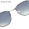 Barcur Classic Retro Reflective Solglasögon Man Hexagon Metal Frame Eyewear Sun Glasögon med Box DS GAFAS 220513
