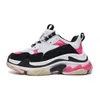 Triple S Luxurys designers Casual Shoes Mens Mens Womens White Black Bred Pink Grey Bule Purple Peach Powder Bred Mens Ports Sneakers Shoe