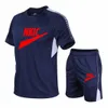 Summer Brand Logo tracksuit men loose t shirt with shorts together mens clothes football shirts keep cool sets over-size M to 5XL