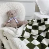 Couvertures damier couverture à carreaux épais chaud hiver lit bureau sieste châle housse de canapé rétro moelleux couvre-lit sur le